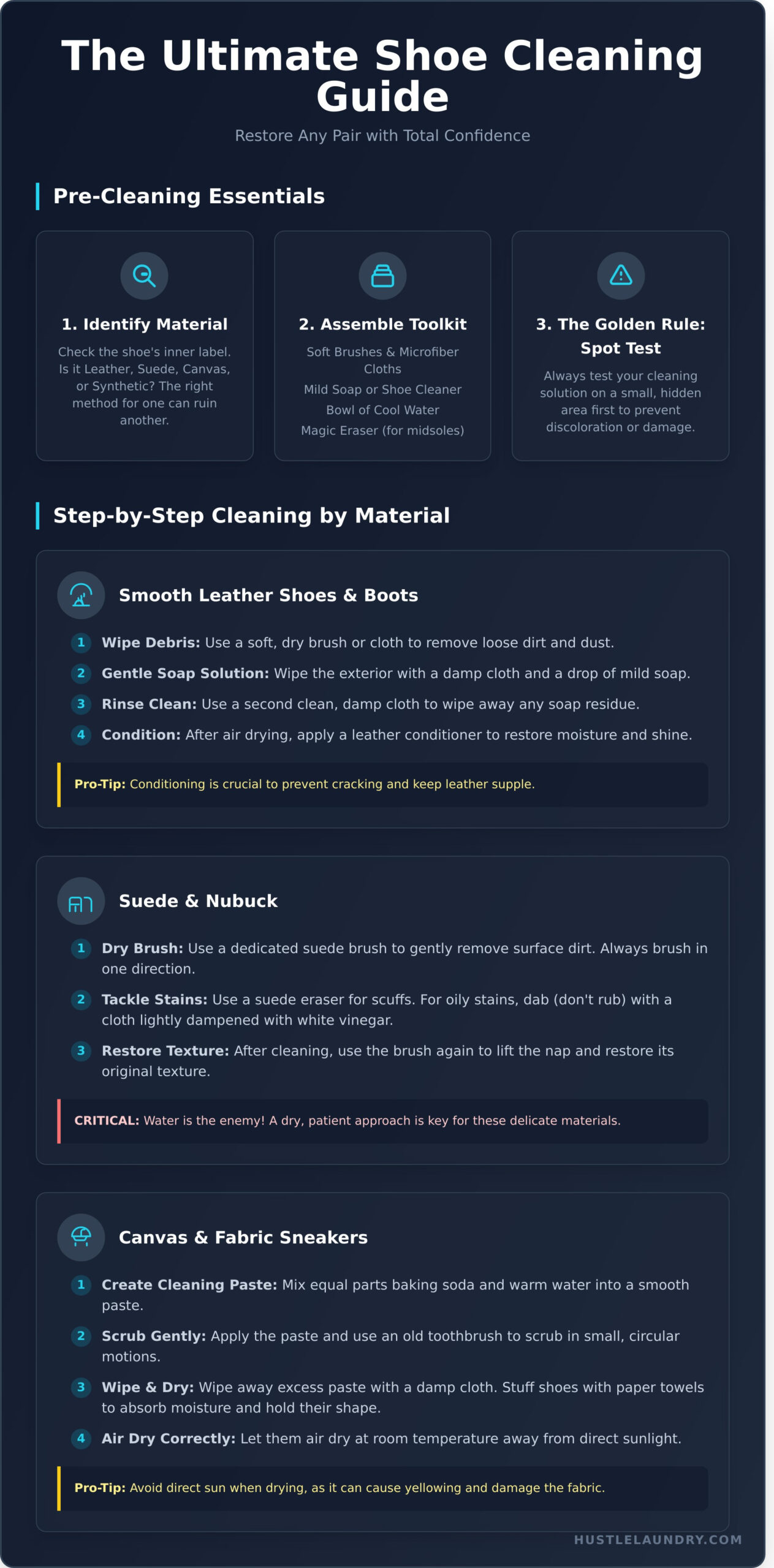 The Ultimate Guide to Shoe Cleaning: From DIY Tricks to Professional Care - Infographic