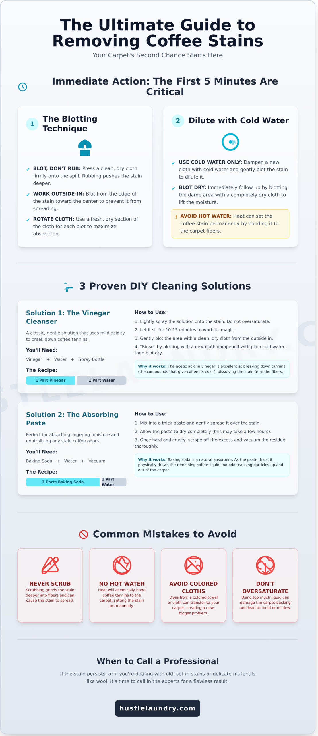 How to Get Coffee Stains Out of Carpet: A Step-by-Step Guide - Infographic
